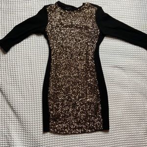 Gold sequin dress